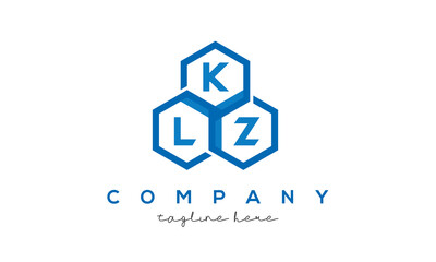 KLZ letters design logo with three polygon hexagon logo vector template