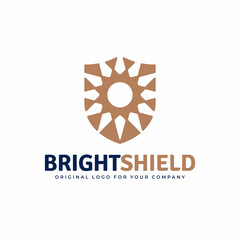 Bright Shield logo design template.