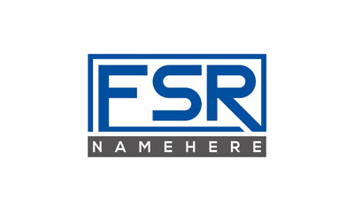 FSR Letters Logo With Rectangle Logo Vector	