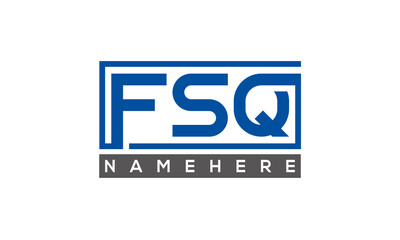 FSQ Letters Logo With Rectangle Logo Vector	