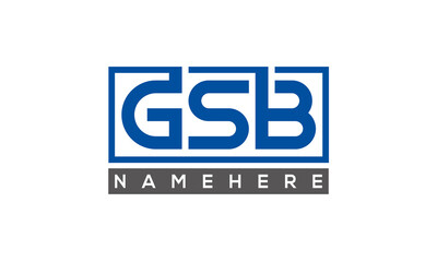 GSB Letters Logo With Rectangle Logo Vector	