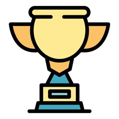 Sport trophy icon. Outline sport trophy vector icon color flat isolated