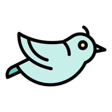 recommend clip art: Flying quail icon. Outline flying quail vector icon color flat isolated