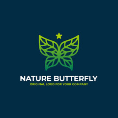 Abstract unique butterfly logo design.