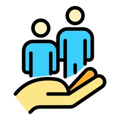 People care icon. Outline people care vector icon color flat isolated