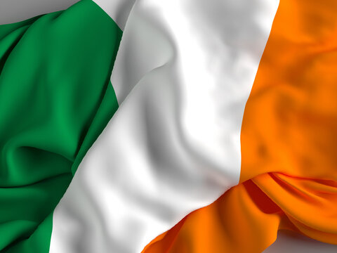 The flag of Ireland, an island in the North Atlantic