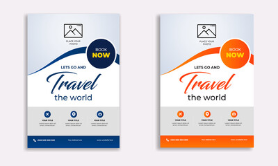 Travel flyer template design. a4 size print ready flyer design.