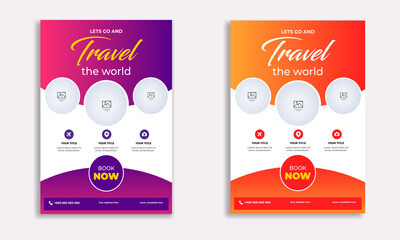  Vacation travel flyer design template for travel agency promote your business