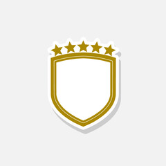 Obraz premium Shield, guard sticker icon isolated on white background