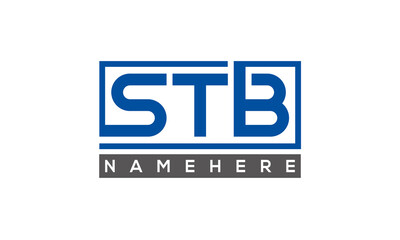 STB Letters Logo With Rectangle Logo Vector	