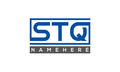 STQ Letters Logo With Rectangle Logo Vector	