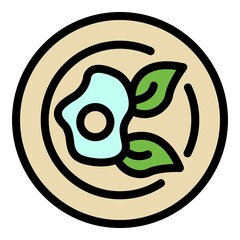 Healthy meal icon. Outline healthy meal vector icon color flat isolated