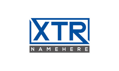 XTR Letters Logo With Rectangle Logo Vector	