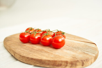 vegetables wooden board cherry tomatoes organic wood background