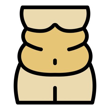 Obese body icon. Outline obese body vector icon color flat isolated