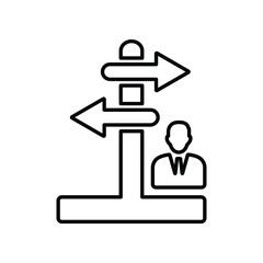 Career, opportunity, chance, move, path outline icon. Line vector design.