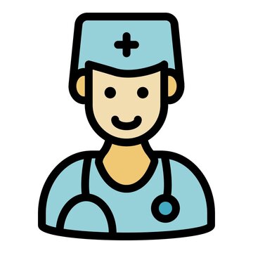 recommend clip art: Cardiologist icon. Outline cardiologist vector icon color flat isolated