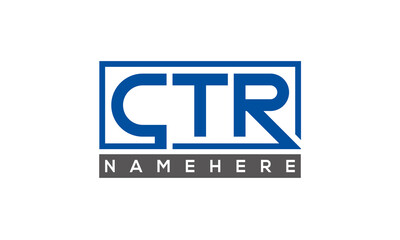 CTR Letters Logo With Rectangle Logo Vector	