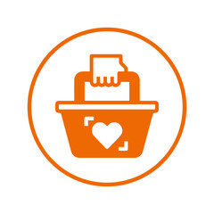Consumer, Behavior icon. Orange vector design.