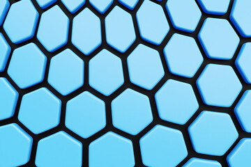 3d illustration blue  pattern, cell in geometric ornamental style from stripes . Abstract  geometric background, texture