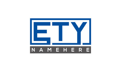 ETY Letters Logo With Rectangle Logo Vector	