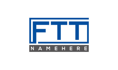 FTT Letters Logo With Rectangle Logo Vector	