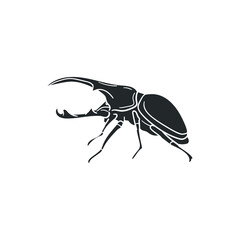 Dung Beetle Icon Silhouette Illustration. Insect Scarab Vector Graphic Pictogram Symbol Clip Art. Doodle Sketch Black Sign.
