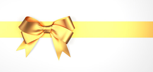 gift card with ribbon on blank background - 3d illustration