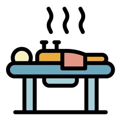 Massage spa cans icon. Outline massage spa cans vector icon color flat isolated