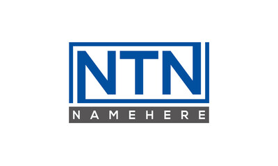 NTN Letters Logo With Rectangle Logo Vector	