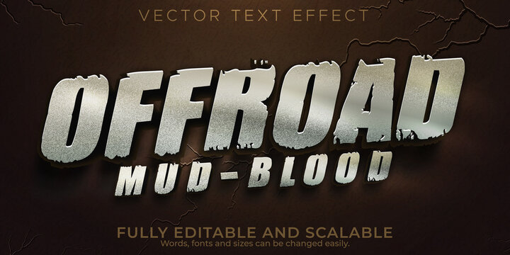 Editable text effect offroad, 3d dirty and adventure font style