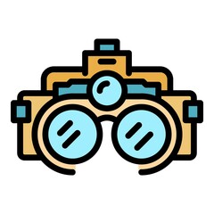 Binoculars icon. Outline binoculars vector icon color flat isolated