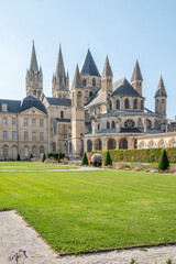 Fototapeta na wymiar ABBAYE AUX HOMMES building, men's abbey, world heritage site located in the city of Caen, Calvados, France