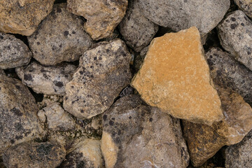 Decorative stones. Warm colors. Gray, and Gamboge color.