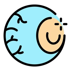 Eye ball with veins icon. Outline eye ball with veins vector icon color flat isolated