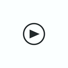 Play button icon in trendy flat style isolated on grey background. Play symbol for your web site design, logo, app, UI. Vector illustration, EPS10.