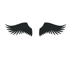 Wings vector illustration. Bird wing silhouette.