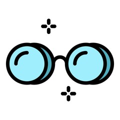 Glasses without arches icon. Outline glasses without arches vector icon color flat isolated