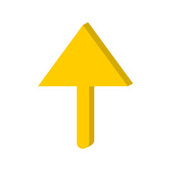Yellow arrow with rounded foot and relief