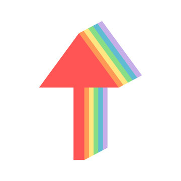 Rainbow colors multilayer rising arrow