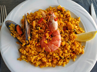 Paella. Typical Spanish dish.