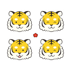 寅　干支　顔の表情セット