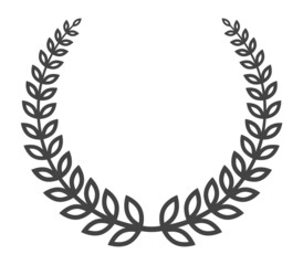 Victory wreath. Laureles decoration design black icon