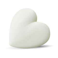 Heart shape soap bar. Piece of antibacterial soap, solid toilet detergent. realistic hygienic toiletries, bathroom cosmetics design, smooth glycerin care