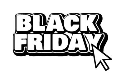 Black Friday sale sign, tag or banner with Mouse Pointer