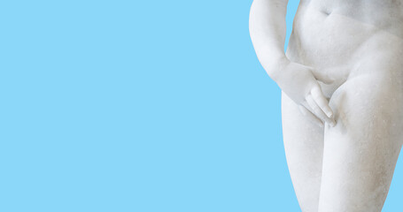 Women's health background. Period pain, menstrual cramps, dysmenorrhea, reproductive health, menopause or uterine cancer concept. Diseases of women, treatment and prevention