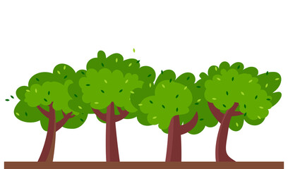 Set of trees. Forest. Isolated vector illustration
