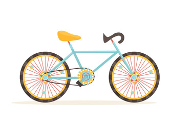 Summer multicolored bike. Vector illustration