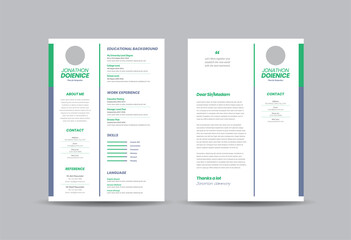 Curriculum vitae CV Resume Template Design or Personal Details for Job Application  