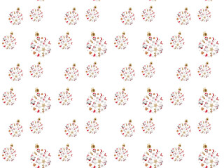 Christmas wallpaper. Seamless Christmas wallpaper with cute icons.  Christmas pattern seamless. Christmas concept. Long banner